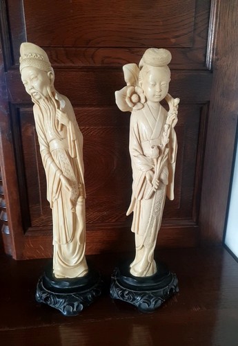 Paire statuettes asiatiques - paire,