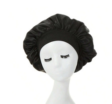 Bonnet de Nuit en Satin Noir -