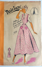 ? 1054 Ancien PATRON PARIS LUXE VINTAGE FRENCH TABLIER DE FORME CHASUBLE T44