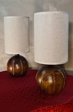 paire de lampe boule bois chevet style scandinave 30 x 13