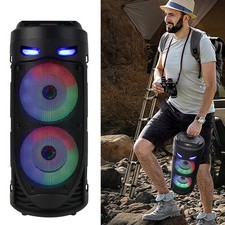 Enceintes Bluetooth portables sans fil avec caisson de basses stéréo et bas Q7U1