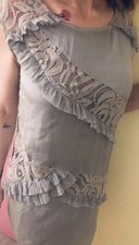 Champagne And Strawberry Designer Small Sleeveless Dress With Ruffles