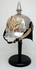 Casque à pointe d'officier impérial prussien allemand en laiton de la...
