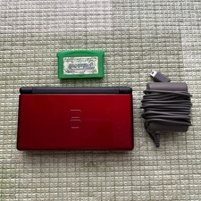 Console Nintendo DS Lite rouge rubis chargeur Pokémon Feuille Vert logiciel...