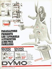 PUBLICITE ADVERTISING 026  1968   Dymo  étiquetteuse Dymo Star 1700