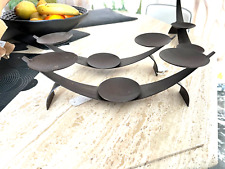 porte bougie photophore bougeoir gondole  fer forgé lot 3 décoration de table