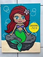 PIXEL ART / PERLES A REPASSER TABLEAU PRINCESSE DISNEY ARIEL SUR SON ROCHER
