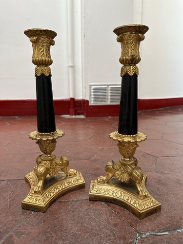 Bougeoirs bronze doré - , mercure