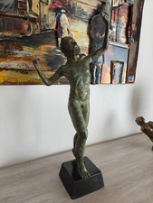 Buste d'après l'antique d'homme barbu en bronze à patine verte