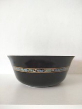 arcoroc France Grand Bol Saladier Noir Aztec Art Deco Vintage Brocante Rare 80s