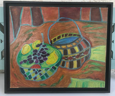 "Nature morte au panier "Huile