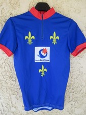 Maillot cycliste CHAMPION région ÎLE DE FRANCE bleu vintage shirt Bovis Paris 1