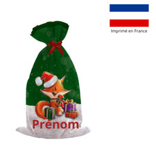 Hotte de Noel motif Renard de noël - Création Stillistic- Personnalisable