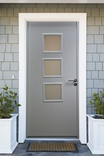 Porte D'entrée Acier Vitrée, Uno Blanc, H,215xl,90 P, Gauche Cotes Tableau Gd Me