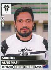 075 ALFIE MAFI # AUSTRALIA CA.BRIVE TOP 14 STICKER PANINI RUGBY 2015