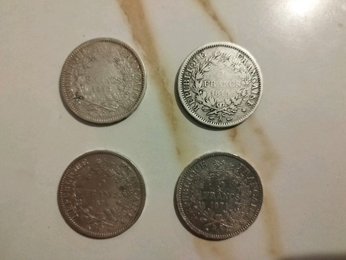 Lot pieces argent de 5 - de,