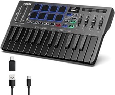 Clavier contrôleur MIDI USB Donner DMK25 Pro 25 touches avec pads OLED noir