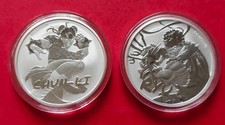 Tuvalu Street Fighter Ryu + Chun-Li 2x 1 oz argent once silver