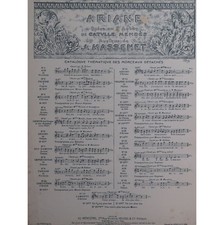 MASSENET Jules Ariane No 14 Air d'Ariane Chant Piano 1906