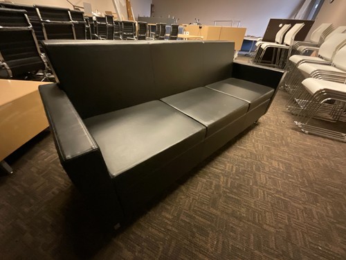 Faux leather banquette couch - faux, banquette/couch