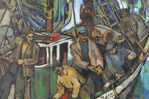Grande huile sur toile signée - sur,