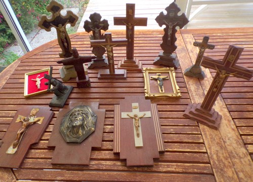 Lot crucifix bois - de, en
