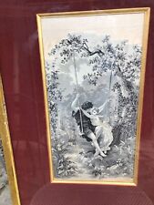 NEYRET Frères à St Etienne exceptionnel Tissé sur soie d'époque vers 1900