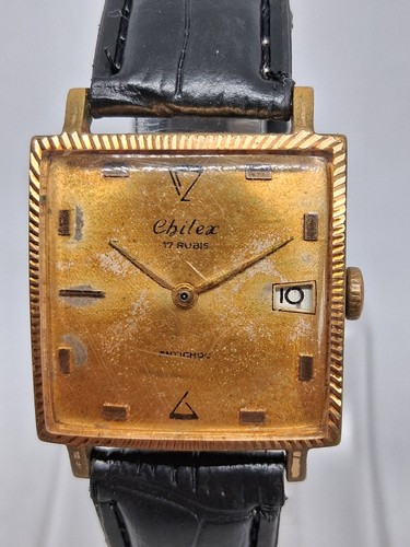 Montre vintage chilex carrée - montre,