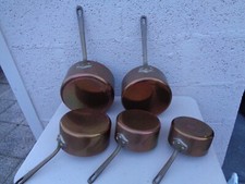 Lot casseroles en cuivre - 5,