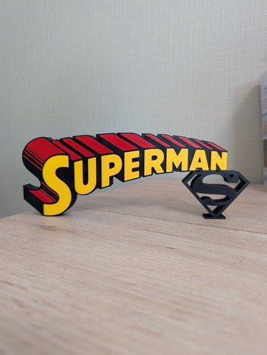 Plaque logo superman - superman, 3d