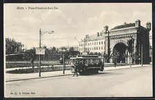 CPA Metz, tramwayhalt am Prinz-Friedrich-Karl-Tor 1918 