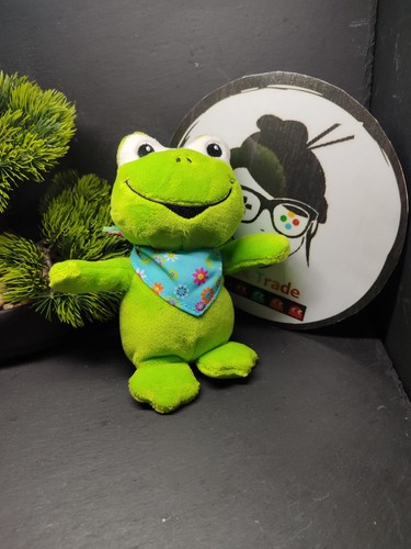Peluche grenouille vert blanc - peluche,
