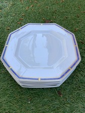 Magnifiques Assiettes Medard De Noblat Ibixa Bleu Et Or Limoges