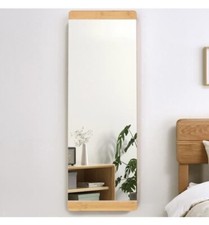 Miroir Mural Rectangulaire 100x32cm Miroir Avec Cadre en Bois pour Salon Chambre