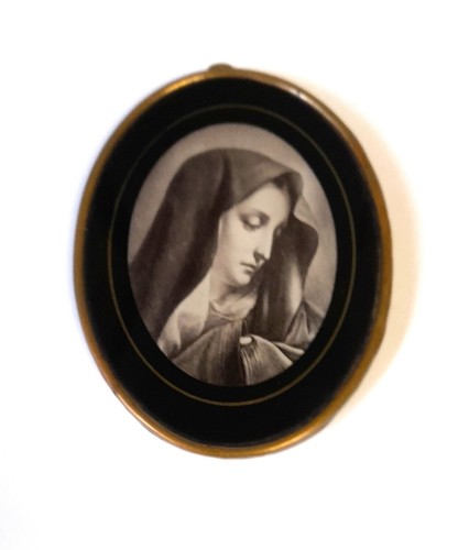 Vierge marie sous verre ovale - sous,