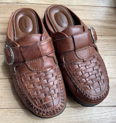 Scholls leather 7 flats - dr.,