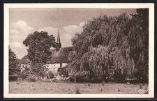 CPA Collemiers /Yonne, Le Saule pleureur et l´Église 