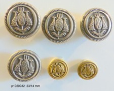 lot de   6   BOUTONS   Couture/livrée/scrab   POISSONS/TRIDENT/ FOUENE  14/23 mm