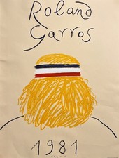 Affiche Originale – Roland Garros – Björn Borg – Eduardo Arroyo – 1981