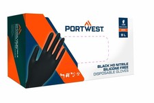 Gants Jetables Nitrile Portwest A930 Noirs, Oranges (Paquet De 100 Gants)