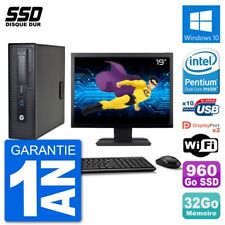 PC HP EliteDesk 800 G1 Ecran 19" Intel G3220 RAM 32Go SSD 960Go Windows 10 Wifi