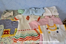Lot de vêtements vintage pour bébé, enfants, dont une robe crochet, 3/6/12 mois