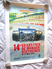 LITHOGRAPHIE NON NUMEROTEE  AFFICHE GRAND PRIX MONACO HISTORIQUE 2024 FORMULE 1
