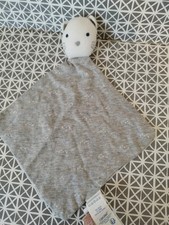 Doudou plat chat blanc gris