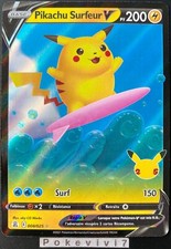 Carte Pokemon PIKACHU SURFEUR 008/025 V Ultra Rare Célébrations 25ans FR NEUF