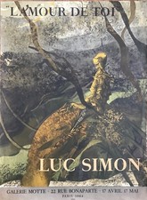 LUC SIMON AFFICHE LITHO GALERIE MOTTE MOURLOT 1964 ORIGINAL FRENCH POSTER 