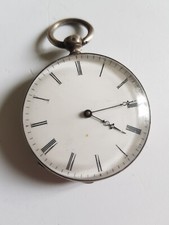 montre gousset argent homme a clef +-1850 67.5 grammes fonctionne