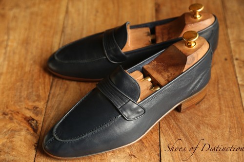 Chaussures cuir bleu marine - cuir,
