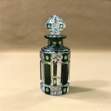 CRISTALLERIES DE NANCY flacon à parfum en cristal taillé doublé vert 12,5 cm