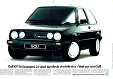 Publicité Advertising  0822 1987   Volkswagen  Golf Gti 16   2 pages 23.8.22